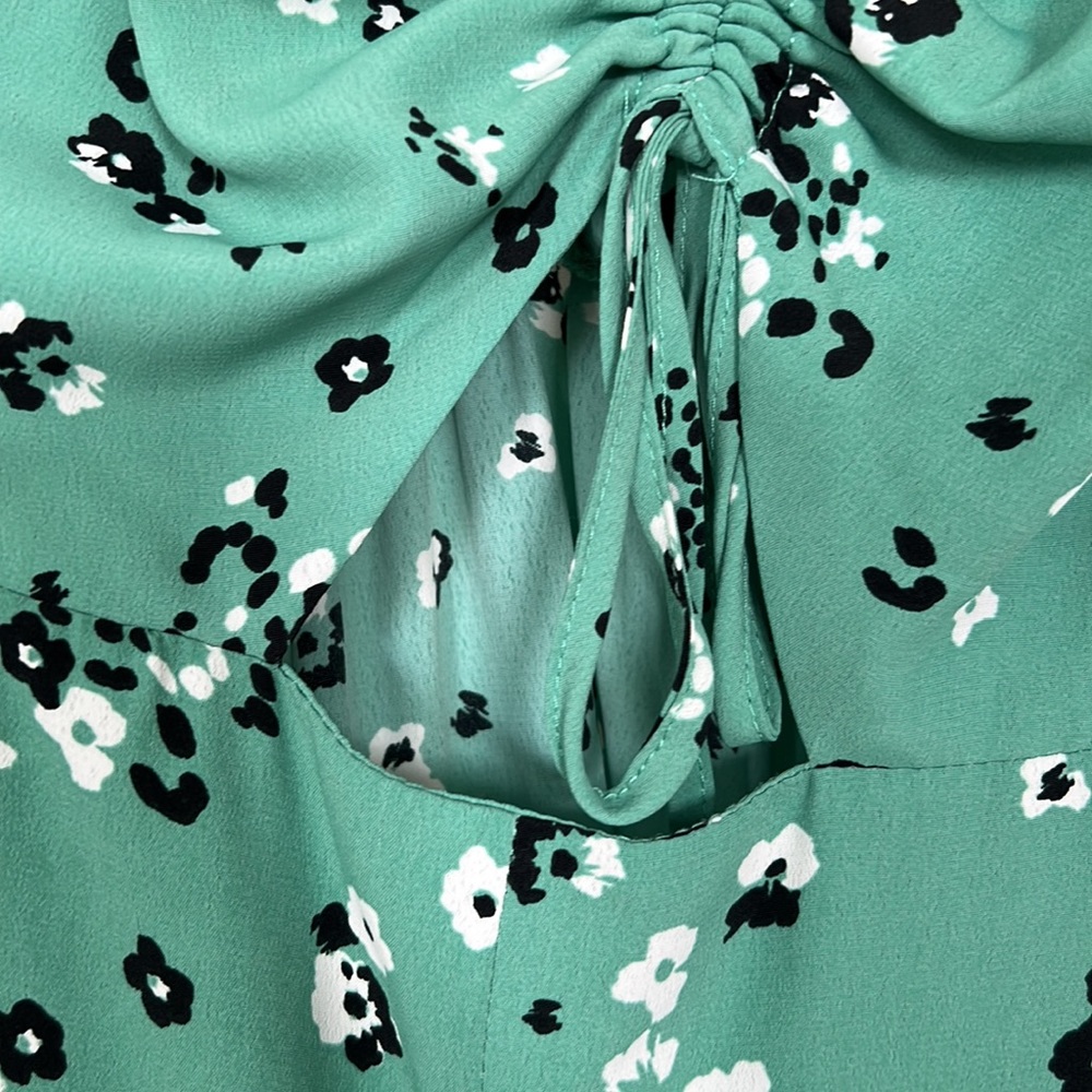 Top Shop Green Floral Dress US 4 - Picture 3 of 5